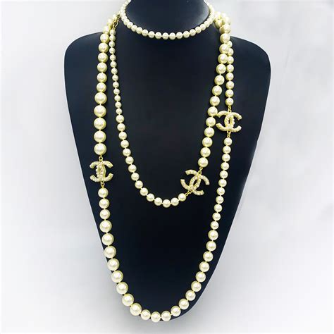 long pearl necklace chanel|chanel pearl necklace price list.